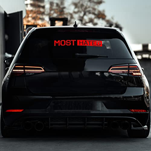 Auto Heckscheibenaufkleber Autoaufkleber Send Nudes Most Hated I Love Ass Tuningsticker (Most Hated 55cm Breite, Rot Glanz)