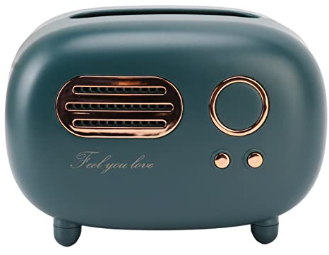 Okuyonic Retro Radio Tissue Box, Vintage Radio Tissue Box Cover Decoration Super Technology for Bedroom for Living Room(Green)