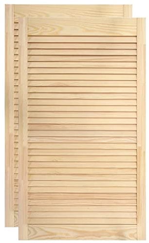 Bussandri Exclusive - Lamellentüren 2 Stk. Massivholz Kiefer 99,3x49,4 cm