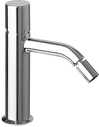 Inbagno Miscelatore per Bidet Tondo monocomando, Cromato Lucido in Ottone, con Leva di Comando cilindrica, Serie Gemma