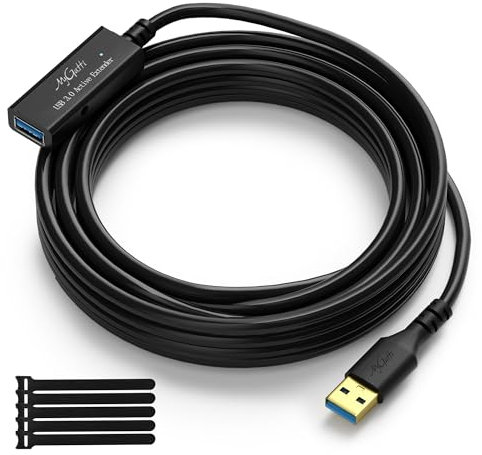 Mygatti 5 M USB 3.0 Cavo di prolunga del ripetitore attivo,22 AWG prolunga USB A maschio-femmina per carichi pesanti,1 chip amplificatore di segnale,USB 3.0 Male to Female,per stampante,Xbox,ecc.
