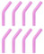 sourcing map 8pcs Silicone Paille Conseils, Silicone Paille Coudes Pointe, Doux Réutilisable Métal Paille Couvertures pour 6mm/0.24 OD Inox Acier Pailles, Lumière Violet