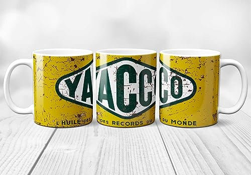 SUPER FABRICA Taza con logo Yacco, Vintage, original y resistente