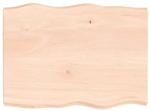 Homgoday Tischplatte 80x60x6 cm unbehandelt Massivholz Eiche Live-Kante Küche Kaffee Ersatztischplatte Esstisch Tischplatte Schreibtisch Arbeitsplatte Arbeitsplatte Arbeitsplatte Platte