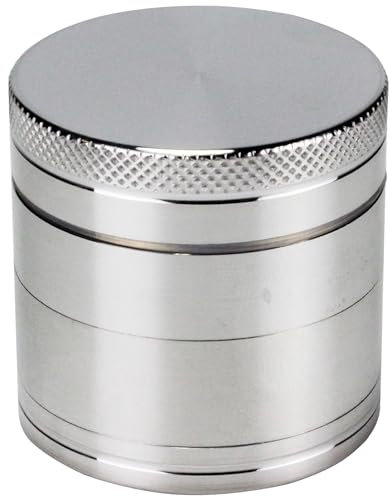 Evergreen Labs Grinder en Métal, Broyeur à Epices et à Condiments, 100% Aluminium, 4 Pièces, Argentées, 40 mm