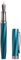 Hongdian N11 Fountain Pen, Titanium-Coated Black Fine Soft Nib, Peacock Blue & Twill Geometric Design with Metal Case Set