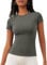 IECCP Oberteile Gym Damen Kurzarm Laufshirt Atmungsaktive Pilates Tshirt Fitness Gym Shirt Schnell Trockened Funktionsshirt M Grau