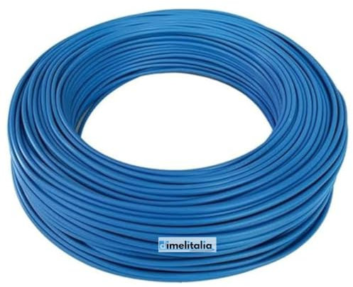 dimelitalia Cavo Filo Elettrico Metri 25 Unipolare Colorato FS17 Colorato Matassa Per Infilaggi ed Impianti Elettrici (Azzurro, mmq. 6)