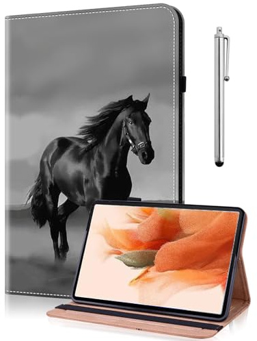 TUOLISG Custodia per Amazon Fire Max 11 (13a generazione, 2023), in pelle PU, sottile, per Kindle Fire 11, con cavallo nero