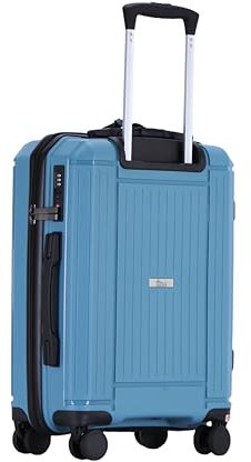PCG THE HARD CASE (Ice Blue, M -Premium Hartschalenkoffer-mit TSA Schloss-4 Rollen-Leichter Reisekoffer- robust & stabil -Trolley mit Teleskoparm-Handgepäck