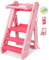 Onasti Lernturm für Kinder, Learning Tower Klappbar und höhenverstellbarer, Lernturm ab 1 Jahr, Multifunktional ab 1 Jahr für Küche Tisch Bad, Stylisch Kippschutz (Rosa + Rosenrot)