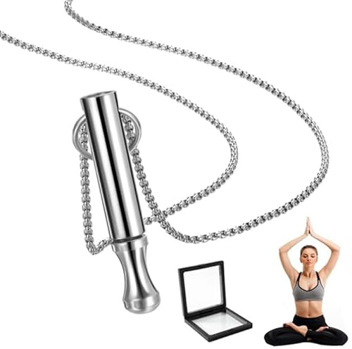 PacuM Atmende Halskette Angstlinderung Halskette Edelstahl Achtsames Atmen Halskette Hoki Halskette Gegen Angst Meditation Breathing Halskette，Bringen 3d Schmuck Aufbewahrungsbox Aus Dünner Folie