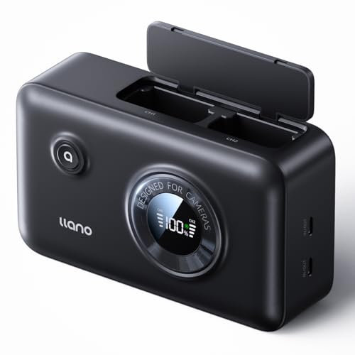 llano 2 in 1 NP-W235 Doppel Akku Schnellladegerät mit integrierter 12400 mAh Powerbank für Fujifilm XT5, XT4, VG-XT4, XS20, GFX50S II, GFX100S, XH2, XH2S Battery