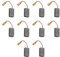 10PCS Cepillos de Carbono para Motores de Herramientas Eléctricas, Genérica Motor de Repuesto para Reparación de Herramientas Eléctricas Universales -16 * 8 * 5 * 46 mm