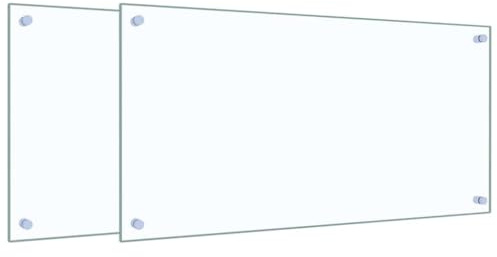 vidaXL Küchenrückwände 2 STK. Transparent 80x40 cm Hartglas