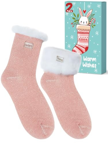Kuschelsocken Damen Geschenke für Frauen Weihnachten: Wollsocken Damen 39-42 Dicke Warme Socken Damen Thermosocken Wintersocken, Weihnachtsgeschenke für Frauen Mama Oma Geschenke Geschenkideen