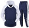 Herren 2-Teilig Sets mit Taschen Hoodie und Baggy Trainingshose Mode Schlichter Colorblock Jogginganzug Männer Winter Sportanzug Leicht Luftig Freizeitanzug