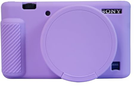 Custodia per fotocamera Sony ZV-1, ZV1, custodia protettiva in silicone con copriobiettivo rimovibile per fotocamera digitale Sony ZV 1, viola