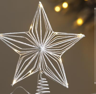 Puntale per albero di Natale a forma di stella con finitura scintillante, aggiunge eleganza alla tua vacanza (25 girasoli bianchi)