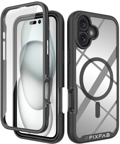 Case for Apple iPhone 16 Plus Phone Case Cover, [compatible with MagSafe] Shockproof [Built-in Screen Protector], Full Body Protective Clear Front and Back with Soft Bumper Edges