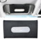 HIAHXC 1 Stück Auto Taschentücher Box, Taschentuchbox für Auto PU Leder Taschentuchspender Auto Zubehör Innenraum(Schwarz)