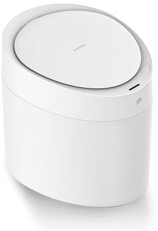 TOWNEW T AIR ONE - Bote de basura inteligente, cubo de basura automático de 2.6 galones con autosellado y cambio automático, bote de basura recargable activado por sentido de movimiento para sala de