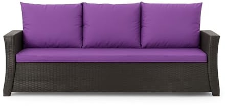 Setgarden® Bankauflage - Outdoor sitzkissen für Gartenbank für polyrattan- Polster Auflage Outdoor - Bankpolster Auflage für Sitzbank Rattan Hollywoodschaukel (Dunkelviolett, 160x50x50cm)