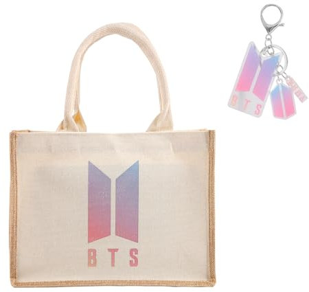 PJSTUG BTS Kpop Schultertasche mit Schlüsselanhänger – BTS Fanartikel, BTS Merch, Kpop Merch Fan Set, Geschenkidee für BTS Fans und Kpop Liebhaber