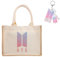 PJSTUG BTS Kpop Schultertasche mit Schlüsselanhänger – BTS Fanartikel, BTS Merch, Kpop Merch Fan Set, Geschenkidee für BTS Fans und Kpop Liebhaber
