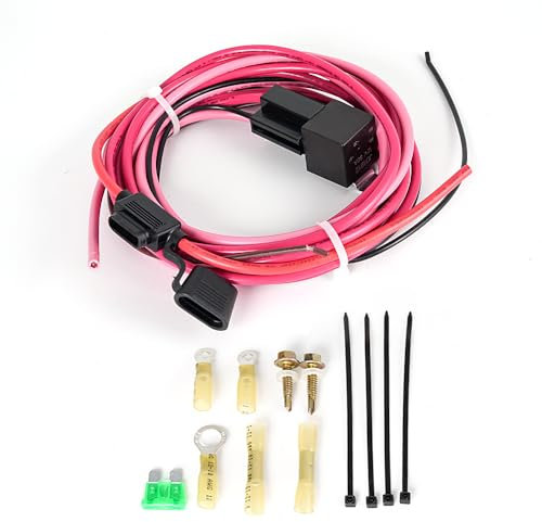 muge racing Universal 12V Electric Fuel Pump Relay Kit with 80A Waterproof Switch, Heavy-Duty Long Wires, and Bypass Harness for Reliable Performance
