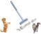Pet Hair Removal Brush, Multifunctional Adjustable Long Handle Lint Remover, 4 in 1Dog Cat Fur Remover Brush Broom for Rug, Furniture, Couch, Car Mats, Stairs (Blue)