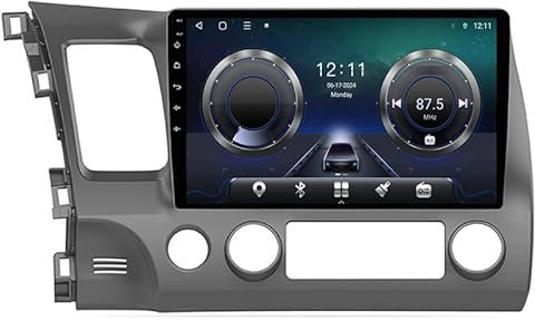 YQINGQ 9 Pulgadas Radio Coche con Pantalla Táctil GPS De Alta Definición Coche Reproductor BT para Honda Civic 2006-2011 Conecta y Reproduce Mandos Volante Bluetooth,4 Core WiFi 1G+16G