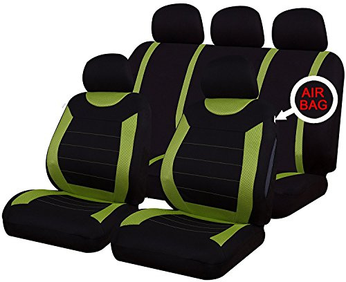 Xtremeauto® Classic Car Seat Covers Set Front & Rear complete with headrest Covers (Green)