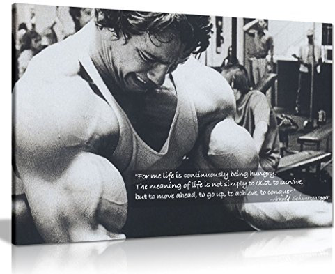 Panther Print Kunstdruck mit Motivationszitat von Arnold Schwarzenegger - Wandkunst, Bild, A0 91x61cm (36x24in)