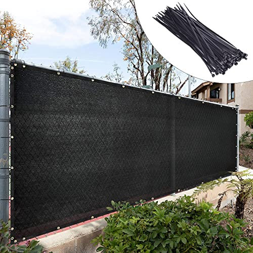 Royal Shade 1,8 m x 1,5 m schwarze Zaun-Sichtschutz-Windschutzscheibe, mit robusten Messingösen, maßgeschneiderte Größe