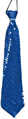 KarnevalsTeufel Paillettenkrawatte in verschiedenen Farben Länge ca. 38 cm Party Schlips Silvester Karneval (blau)