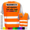 PixiPrints.com Warnweste mit eigenem Aufdruck * Druck: Rücken + Front/Premium-Druck, Farbe & Größe: Orange 3XL/4XL * Selbst gestalten mit Name Text Bild Logo