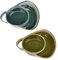 Roe & Moe Stoneware Soup & Side Bowls Set of 2 by (Olive Green & Dark Teal)