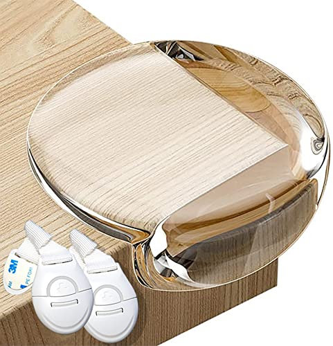 HAPPY CHLEA® Protector Esquinas Bebé – Set 12 Protectores de Seguridad para Bebés y Niños, para Mesas y Muebles, Tecnología Cristal + 2 Cerraduras Seguridad + 6 Adhesivos Extra