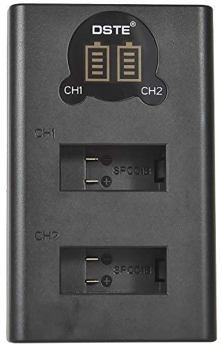 DSTE Dual USB Charger with LCD Display Compatible for SPCC1B Battery and GOPRO MAX Digital Camera