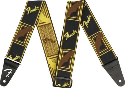 Fender© Weighless 2 Mono Strap, Bk/Y/Br, XL