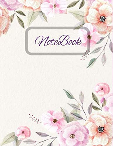 Notebook: Floral Composition Notebook (8.5 x 11 Large) 110 Pages Cute Girly College Ruled Lined Journal Note Taking for School and University.