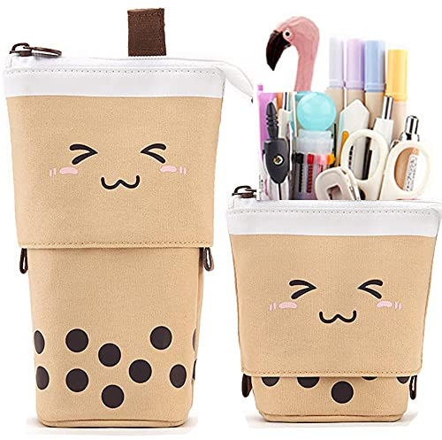 Friinder Niedlicher StifteTeleskopHalter, PopUpSchreibwarenetui, aufstellbar, einziehbar, TrafoTasche, stehend, Organizer, ideal für Weihnachten, Urlaub, Neujahr, Geschenk, Bürotasche (rosa),