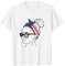 Bandana Mädchen Mit Amerikanischer Flagge T-Shirt