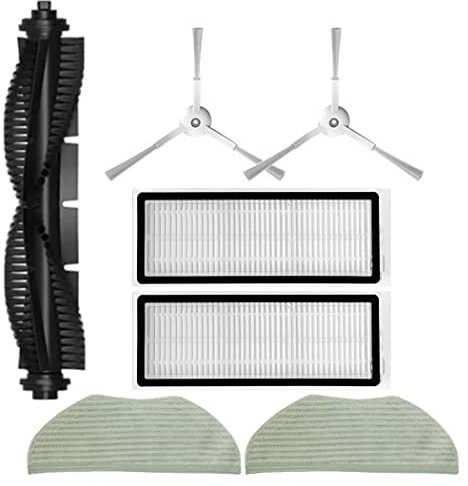 Chuancheng Ersatz-Set für 360 X90 X95 Roboter-Staubsauger, Rollenbürste, Seitenbürste, Hepa-Filter, Wischtuch-Pads