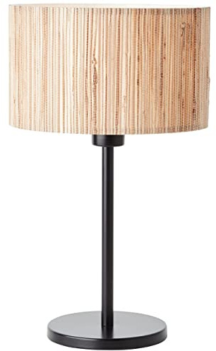 BRILLIANT Lampe, Wimea Tischleuchte schwarz/natur, 1x A60, E27, 52W, Mit Schnurzwischenschalter