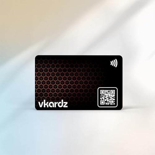 Vkardz - Magic NFC & Smart Digital kontaktlose PVC Visitenkarte || NFC Card || Smart Visitenkarte || Kratzfreie matte Druckkarte mit QR-Code (Cobra)
