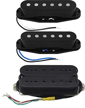SSH Set Alnico 5 Single Coil Pickups & Gitarre Humbucker Pickup Schwarz Für HSS Elektrische Gitarre E-Gitarre Pickup Ersatz