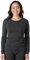 LAPASA Damen 100% Merinowolle Thermo Unterhemd, Premium Merino Wolle Thermounterwäsche, warmes Rundhals Langarmshirt Langarmpullover (L48), Dunkelgrau meliert, S