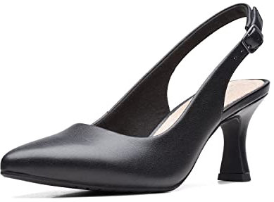 Clarks Womens Kataleyna Step Pump, Black Leather, 9.5